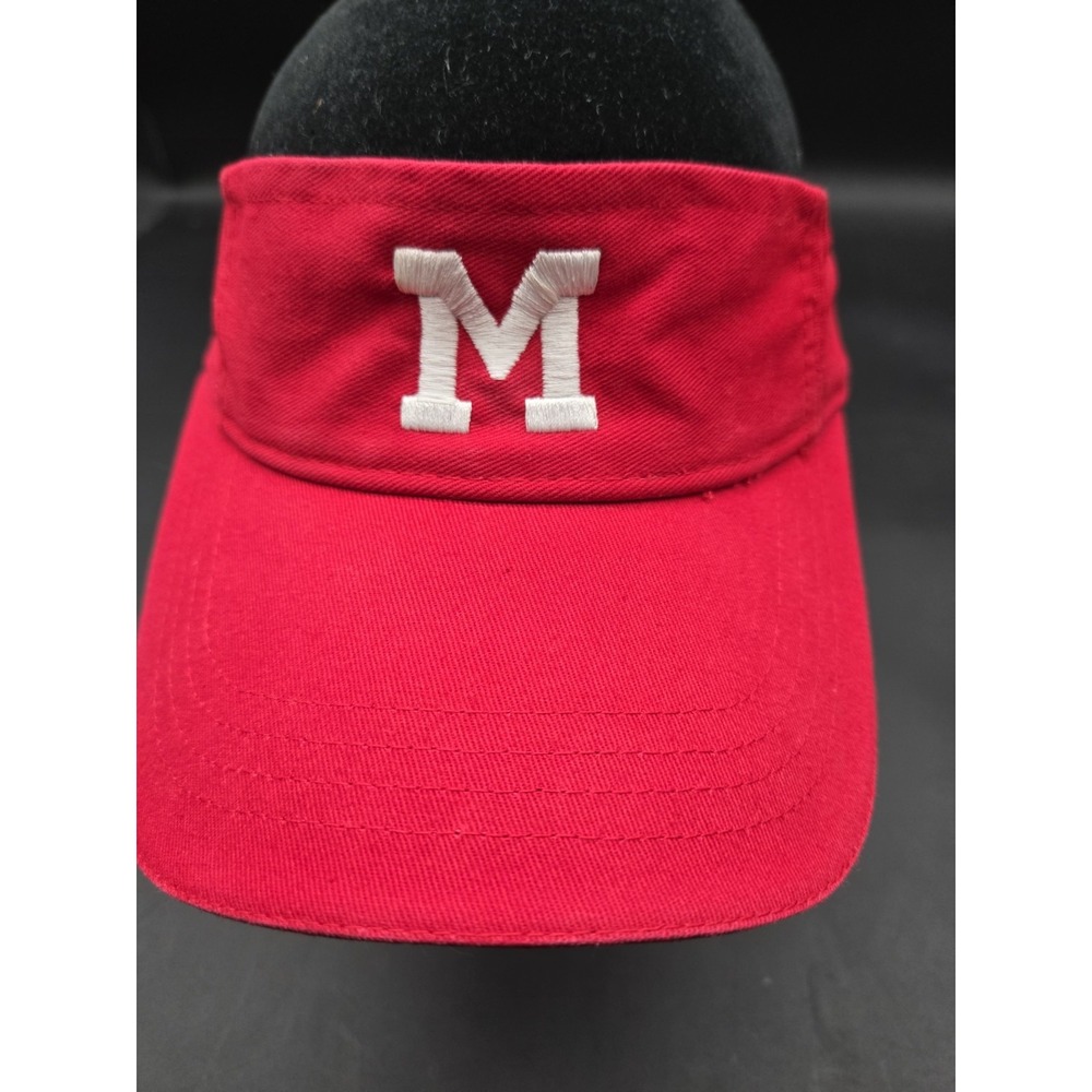 Miami University Redhawks Hat Cap Strap Back Visor Red NCAA Sportsman
